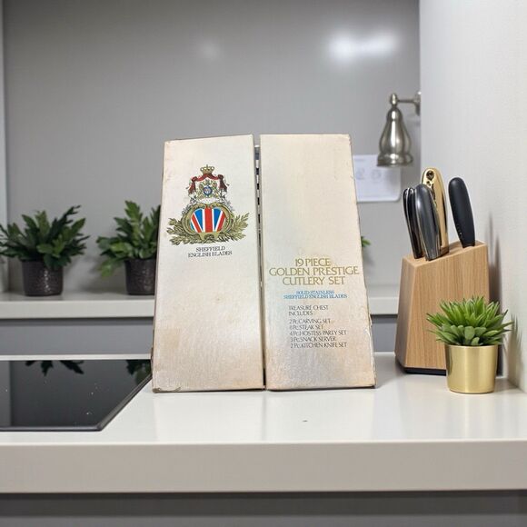 Vintage Regent Sheffield 19 + 6 Pcs Golden Prestige Cutlery Set - Picture 1 of 16